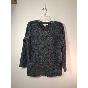 VTG CD Petite Cardigan Sweater Granny Y2K Full Zip Winter Women's Size Medium